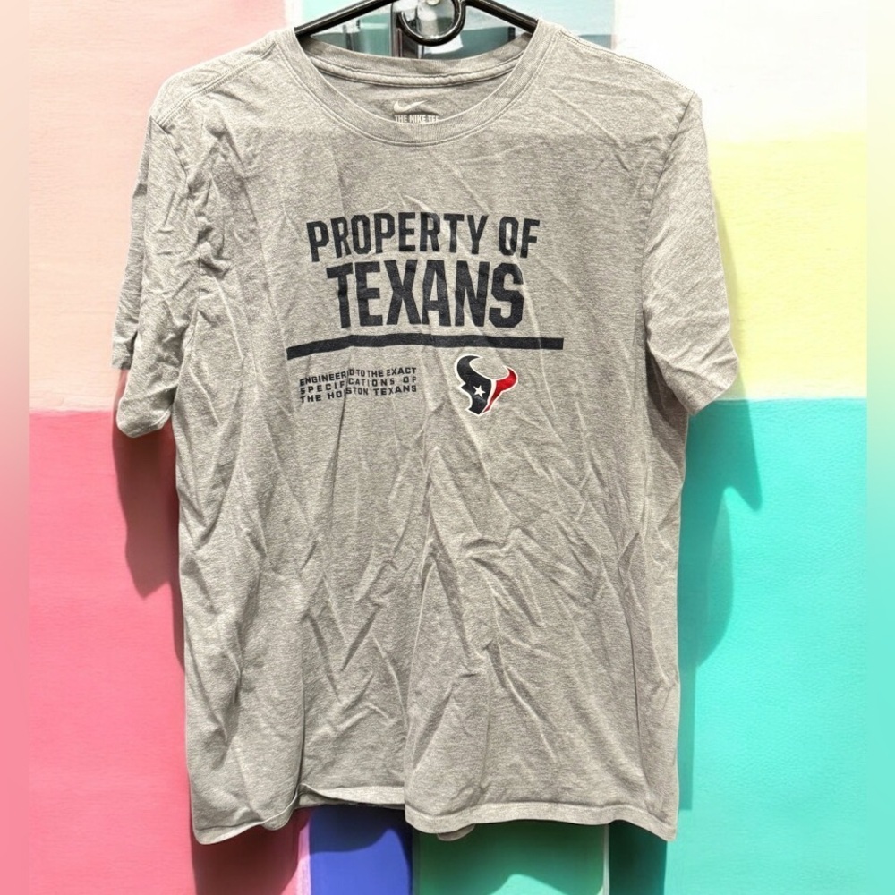 NIKE Texans Gray T-Shirt LARGE